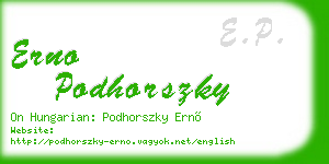 erno podhorszky business card